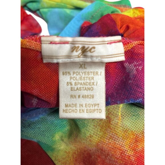 Womens XL Tie-Dye Open Front Long Sleeve Cardigan By NYC - Picture 5 of 7